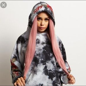 Civil Regime Red Rose Marble Tie Dye Hoodie